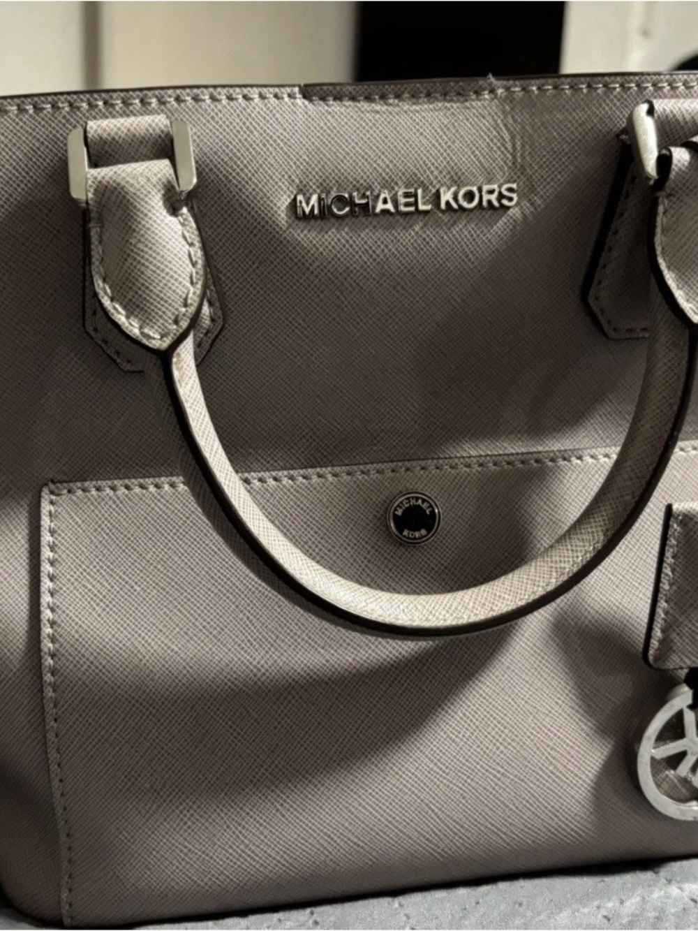 Michael Kors Taupe Saffiano Leather Satchel